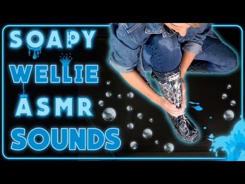 [ASMR] Wet Wellie Sounds | Washing Wellies | Soaked Rubber Sounds  !!
