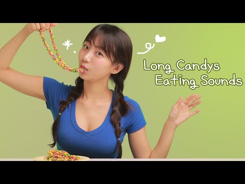 ASMR 🌈Rainbow Nerds Rope Jelly Candy Eating Sound🍭 로프젤리 캔디 ASMR✨