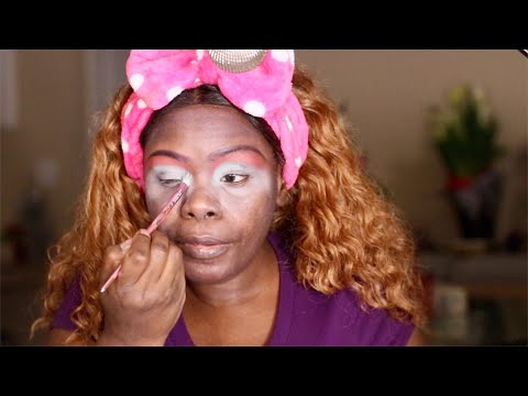 ASMR Makeup Storytime Chewing Gum Eyebrow Fail Purple Love Eyeshadow | Stuff Happens Not Happy