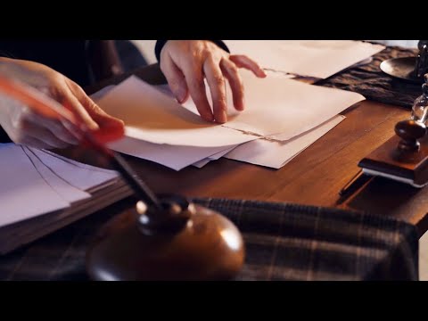 Sorting & Tearing papers II | Cinematic ASMR (delicate ripping, paper sounds, fireplace, no talking)