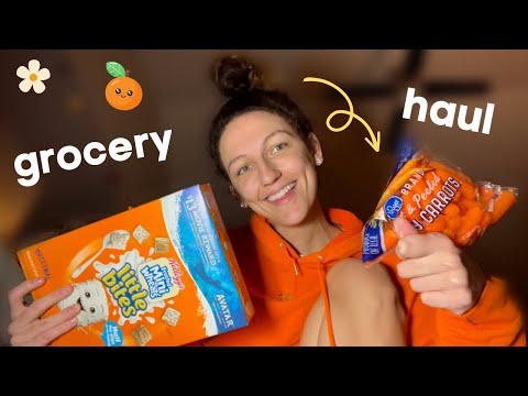 ASMR ~ grocery haul with tingly mini lapel mic 🧡🥕