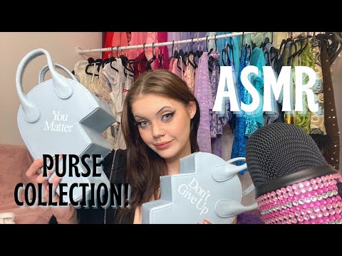 ASMR | Bag/Purse Collection video 💖 PT 2? Fabric, Metal, & "Leather" Sounds W/ Whispered Rambles ✨