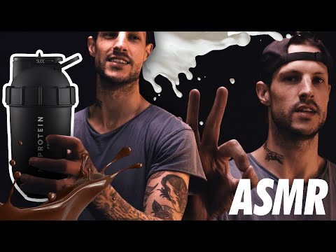 dude does ear to ear ASMR with a protein shaker