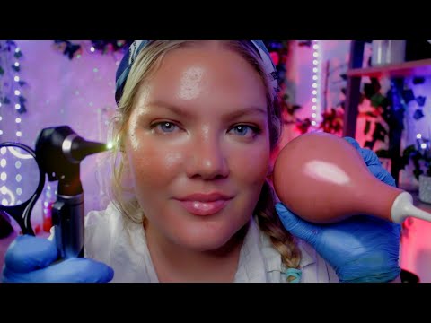 ASMR Detailed Face and Ear Exam, Inspection, Otoscope, Magnifying Glass, Ear Cleaning