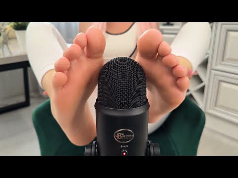 ASMR FEET SOFT TOUCH YOUR MIC | Foot Sounds | No Talking