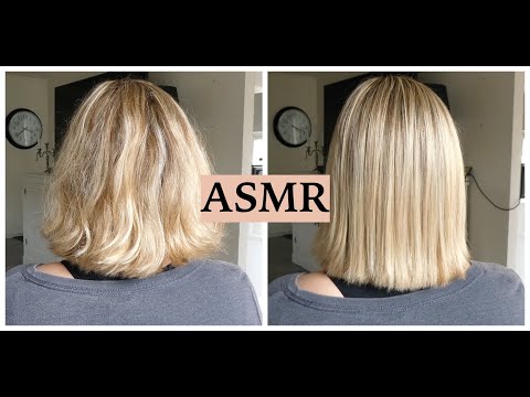 ASMR Super Relaxing Hair Straightening, Hair Brushing & Hair Play Sounds (Glasses) #ad