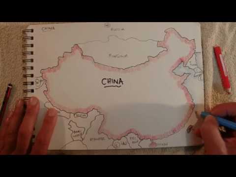 ASMR - Map of China - Australian Accent - Chewing Gum & Describing in a Quiet Whisper