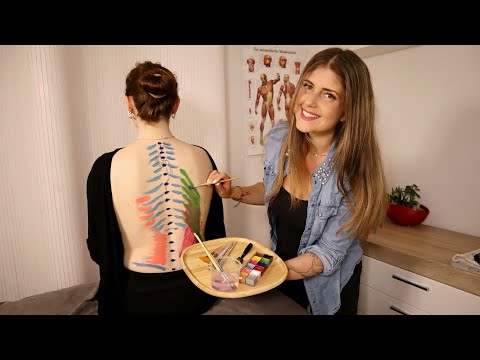 ASMR Real Person Back Drawing & Exam | The Joy of (Body) Painting for SLEEP | Tracing deutsch/german