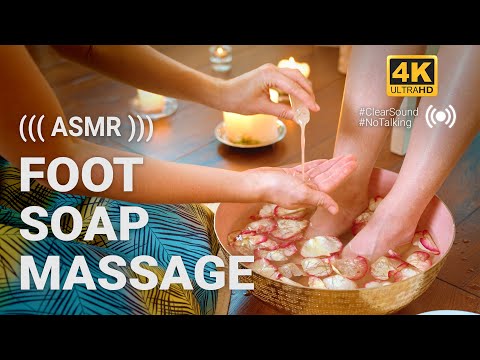 ASMR | MASSAGE | Relaxing Foot Bath for Your Tired | Feet gentle foot massage