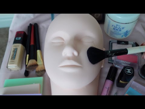 ASMR makeup on a mannequin face whispered