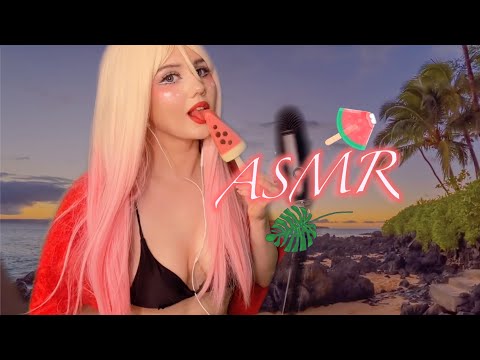 ASMR Sounds Of The Sea And Your Friend Eating Ice Cream 🍨 talking on the beach with you ☀️