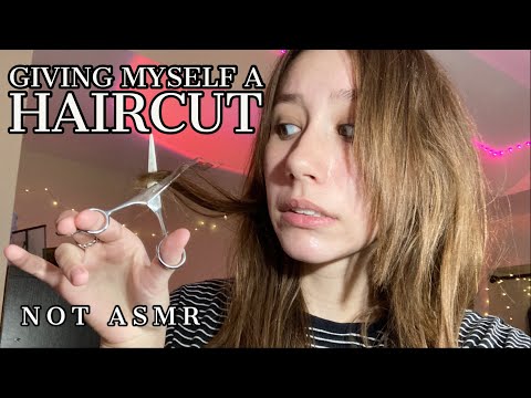 NOT ASMR | giving myself a spontaneous haircut using brad mondos butterfly cut tutorial! ✂️