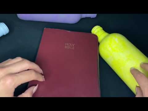 ASMR Whispered Bible Reading | Luke 19 & 20 with Bottle Tapping and Scratching