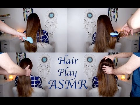 ASMR Hair Play *Brushing *Scalp massage *Shoulder rub