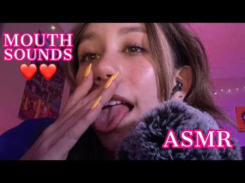 ASMR | mouth sounds, gum chewing, inaudible whispering, fluffy mic cover for sleep and tingles