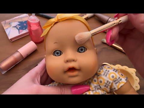 ASMR 👶🏻 Putting Makeup on Babydoll (Whispered)