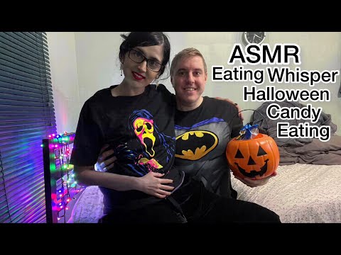 ASMR Eating Halloween Candy -Eating Sounds[ Tapping Sounds Included with Soft Spoken]4K Eating ♡