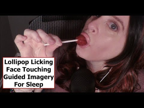 ASMR Lollipop, Face Touching, Guided Imagery for Sleep. Close Whisper