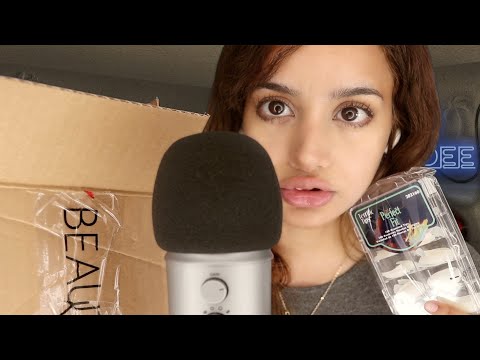 ASMR Gum Chewing + Inaudible Whispering + Sally Beauty Unboxing