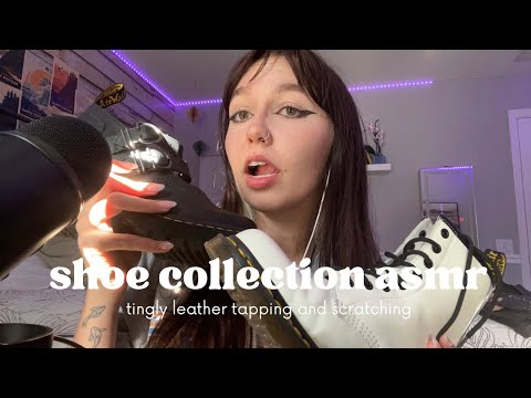 shoe collection asmr (scratching and tapping)