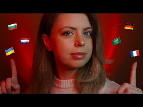[ASMR] 🔴 Saying "Tingles" and "Goosebumps" in different languages | Whispering, face touching