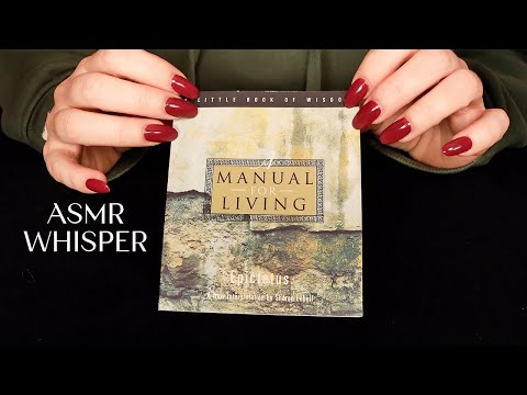 ASMR Whisper Reading 🌟 Epictetus Book Discovery 🌟 Pages, Paper, Quotes & Clothing Sounds