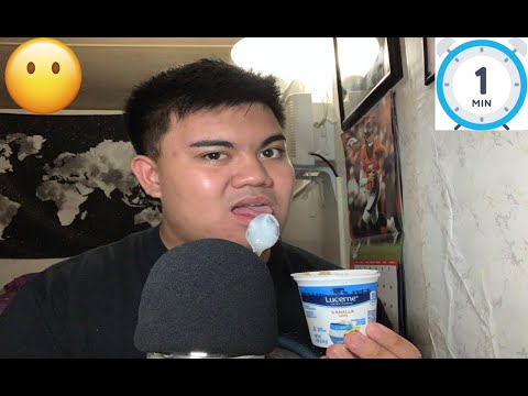 ASMR 1 Minute ish Eating Yogurt (No Talking)