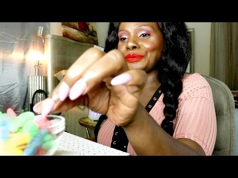 Sour Patch Kids ASMR Candy Eating Sounds 🍬 Tapping/Xsteme