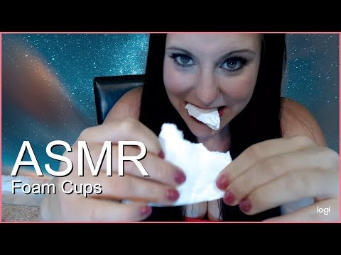 ASMR Destroying foam cups
