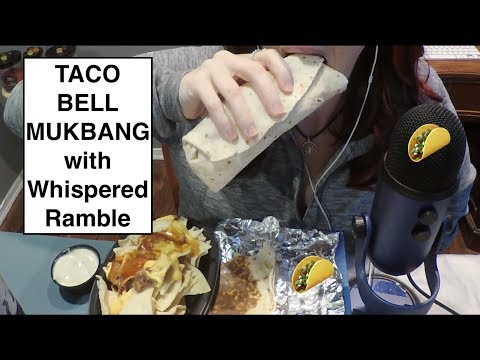 TACO BELL ASMR Mukbang with Whispered Ramble. Eat With Me
