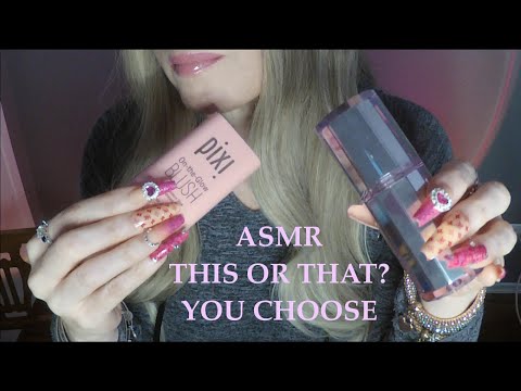 ASMR Gum Chewing THIS OR THAT You Choose | Whispered Long Nail Tapping