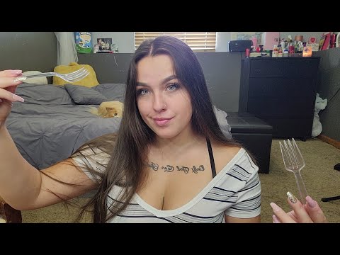 ASMR- Scalp Massage/Hair Sounds With Forks!!!