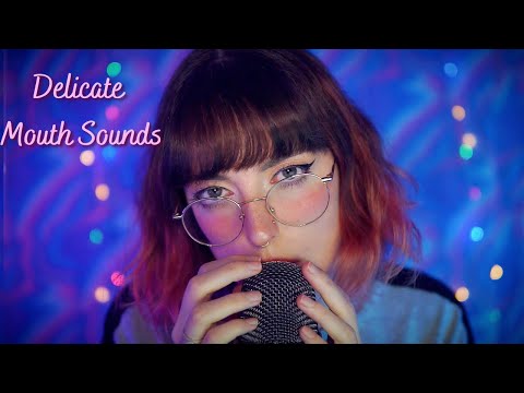 ASMR soft mouth sounds, breathing, blowing, & scratching
