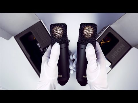 ASMR unboxing microphones in white gloves