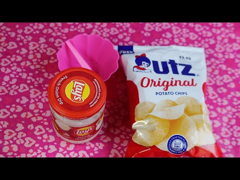 FRENCH ONION LAYS DIP UTZ CHIPS ASMR EATING SOUNDS