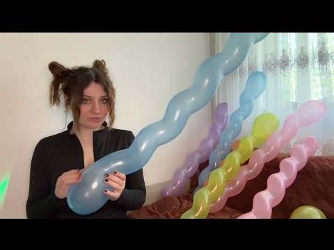 ASMR | Kitty Playing With Twister Balloons | Jump To Pop Balloons 🎈
