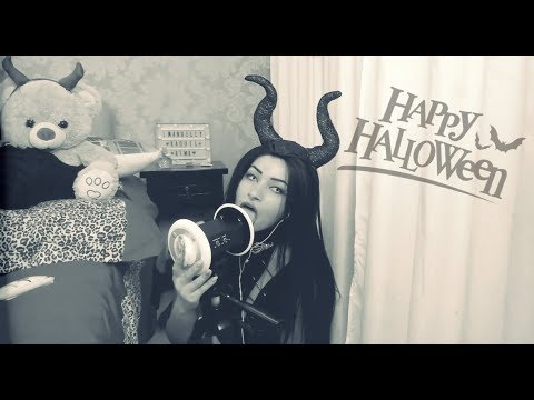 ASMR 3DIO HALLOWEEN Succubus Tapping, mouth sounds