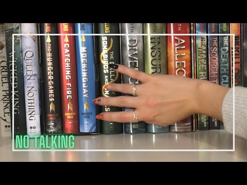 ASMR Bookshelf Tour ~ Book, Spine sounds ~ Tapping & Scratching ~ No Talking