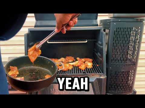 ASMR Cooking Barbecue Kebabs, Grilled Chicken and Seafood Pasta Salad