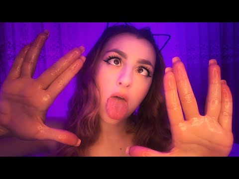 💦ASMR Breathing and Sticky Hands | Wet sounds 💦