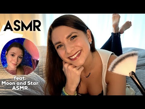 ASMR Repeating Trigger Word "COCONUT" + Brushing Your Face ft. Moon and Star ASMR