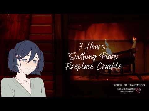 [ASMR White Noise] Soothing Piano With Soft Fireplace Crackle