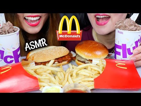 ASMR MCDONALDS McRib OREO McFlurry & Bacon Smokehouse Burger 맥도날드 리얼사운드 먹방 マクドナルド | Kim&Liz ASMR