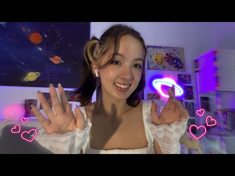 ASMR tucking you in + drawing your dreams (touching your face, mic rubbing, and whispers for sleep)