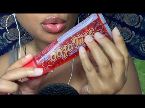 ASMR | Cherry Sour Ooze Tube Candy 🍒
