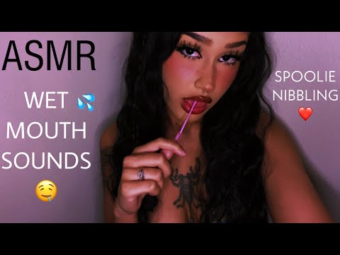 || ASMR || SOOO RELAXING!! WET MOUTH SOUNDS & SPOOLIE NIBBLING 🤤🤤
