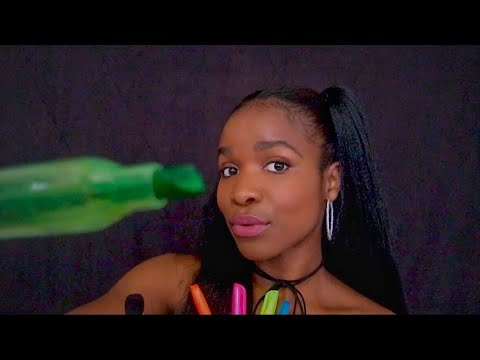 ASMR Writing, Coloring + Drawing On Your Face (Personal Attention & Tongue Clicking Whispers) 🎨😴