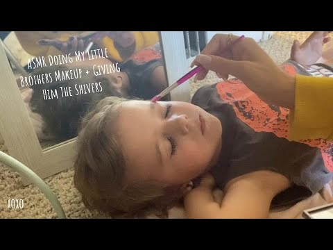ASMR Doing My Little Brothers Makeup + Giving Him The Shivers 🥰