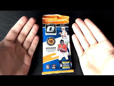 ASMR Rookie Green Velocity Pull 2021 Optic Football Hanger Pack Opening (Whispering, Tapping Sounds)