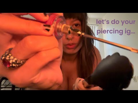 ASMR RUDE RP | doing your piercing using wrong items 🤭